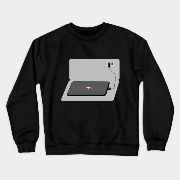 Heart Charging Smartphone Crewneck Sweatshirt by Madhur